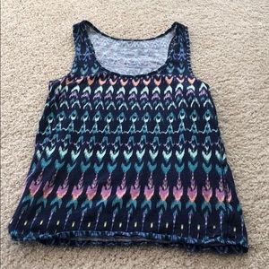 Multi-Colored Print Boyfriend Tank